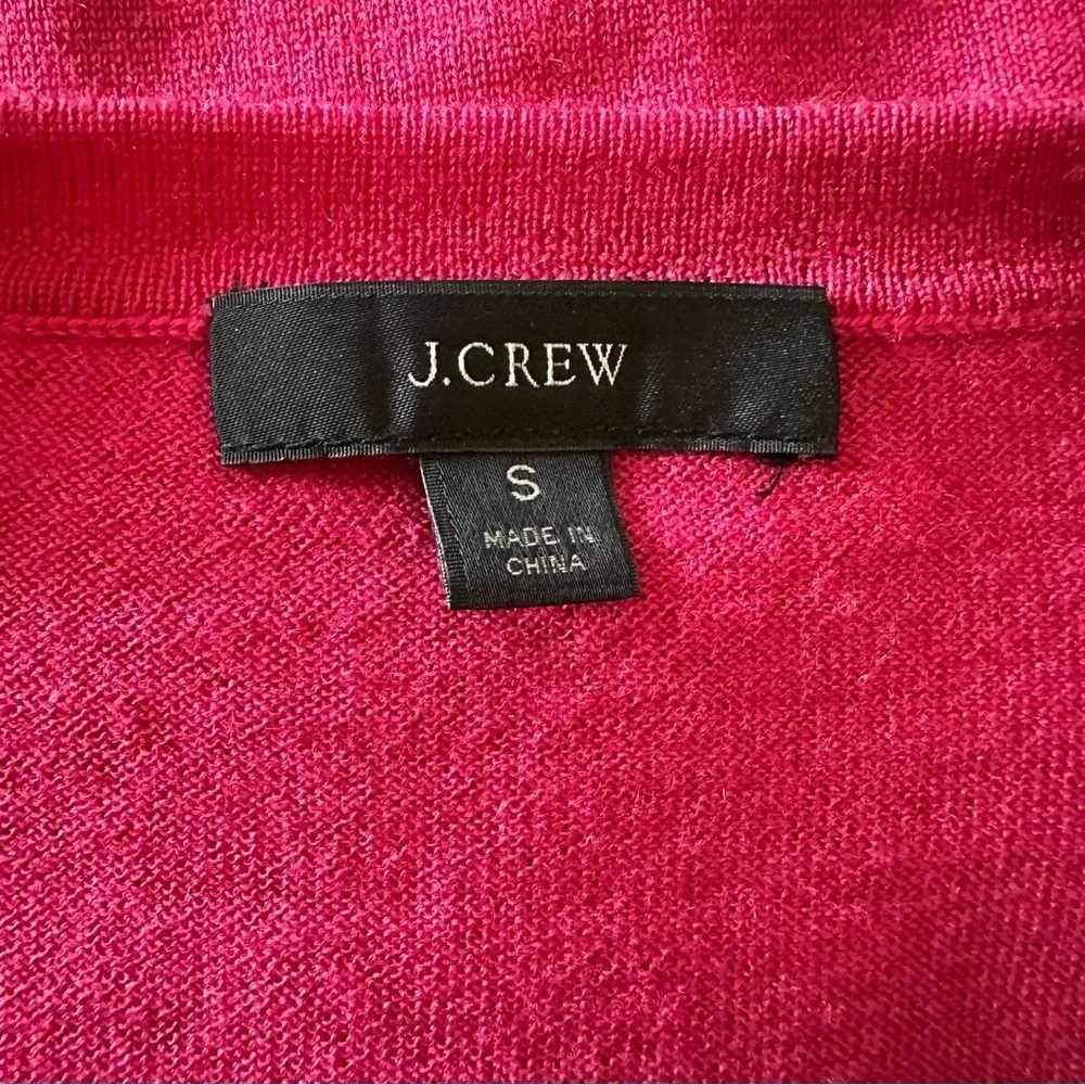 J. Crew Merino Wool Fuchsia Long Sleeve Lightweight Sweater Size S